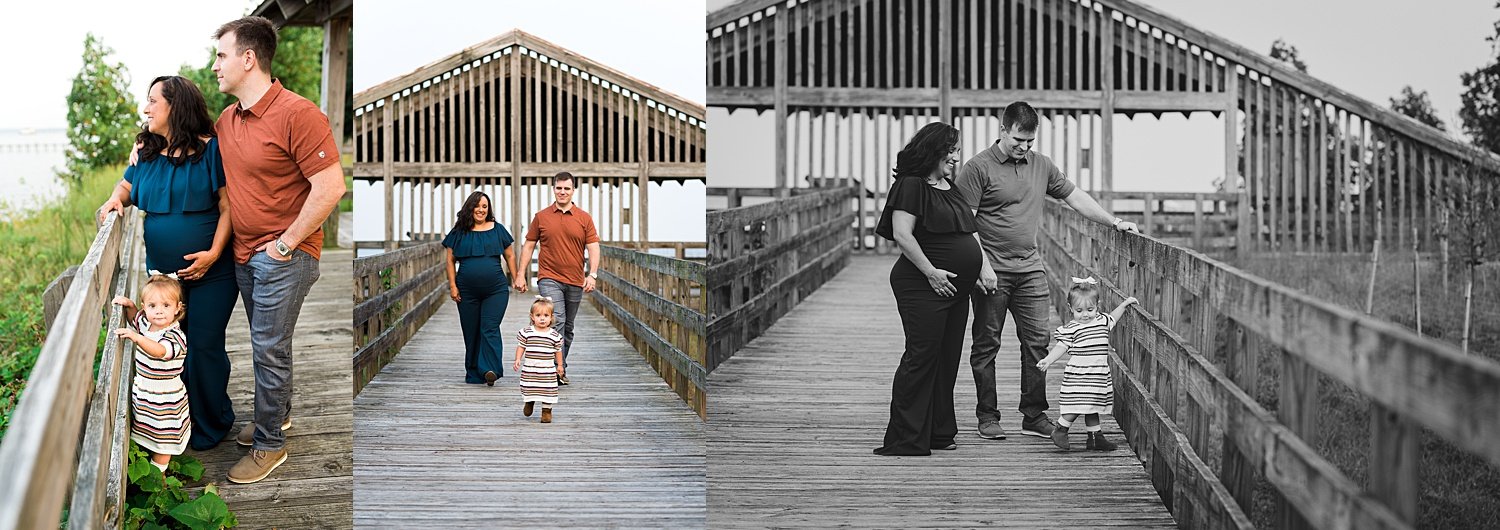 Maternity Photo Session on the pier at Downs Park